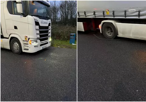 Șofer român de TIR prins când fura combustibil de la un coleg, tot român, a fugit cu furtunul atârnat de camion, în Anglia