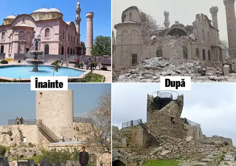 Înainte și după catastrofă. Cum arată câteva dintre clădirile istorice distruse de cutremur în Turcia și în Siria