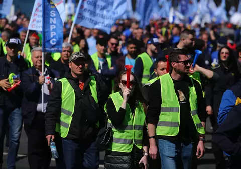 Protest al polițiștilor în fața Ministerului Finanțelor. Care sunt nemulțumirile acestora