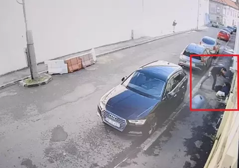 Un polițist din Arad a lovit o femeie de 73 de ani, pe stradă. Scena violentă, surprinsă de camerele de supraveghere