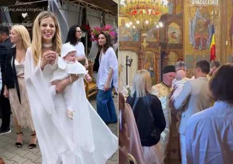 Roxana Hulpe și-a botezat fetița. Tatăl prezentatoarei a creștinat-o pe Zora