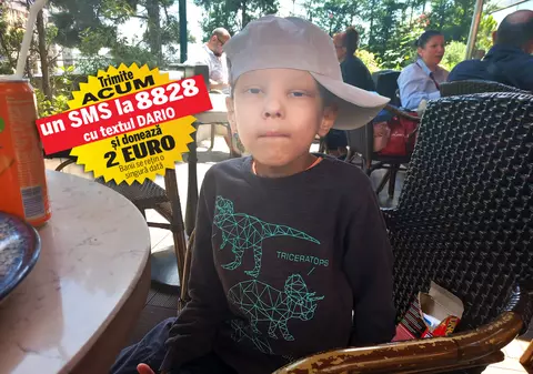 Dario are nevoie de 27.000 de euro pentru a-i fi extirpată o tumoră. Băiețelul are 6 ani și a fost diagnosticat cu cancer abdominal acum un an