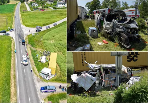 Imagini de groază cu duba în care a murit un curier român, lovit de un TIR pe o șosea din Austria