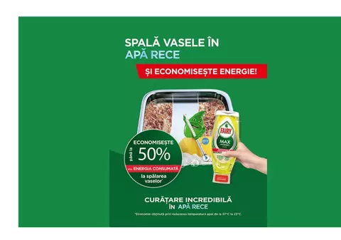 Poți să economisești până la 50% din energia consumată atunci când speli vasele în apă rece