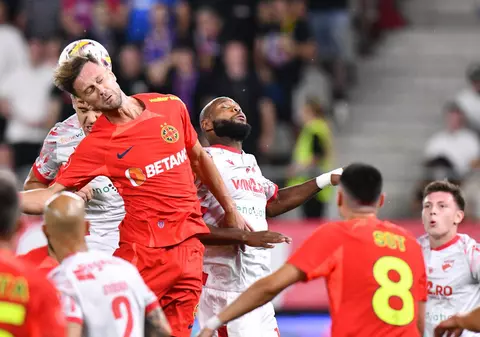 FCSB a învins Dinamo, în Derby de România. Au înscris vedetele Coman și Olaru, portughezul Gregorio a redus din handicap