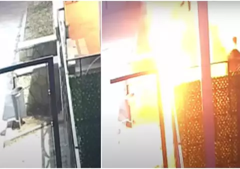 Un tânăr a dat foc gardului unui club din Costineşti. Momentul, surprins de camerele de supraveghere