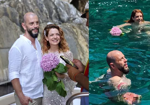 Victoria Răileanu s-a căsătorit civil cu Adrian Ștefănescu pe barcă, în Grecia. Primele imagini de la eveniment