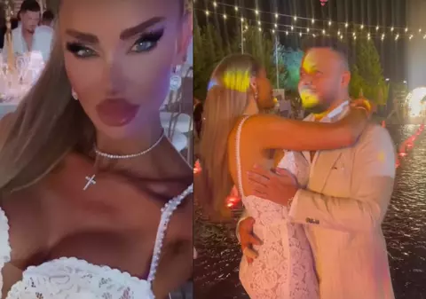Cum au apărut Bianca Drăgușanu și Gabi Bădălău la nunta atipică a Mariei Constantin. Ea a schimbat două rochii