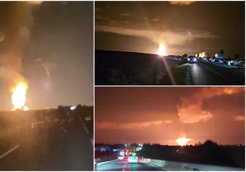 Flăcări de zeci de metri filmate la Călimănești, în Vrancea, unde a explodat magistrala de gaze și au murit patru oameni
