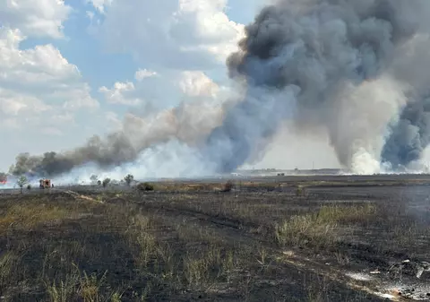 Incendiu de vegetaţie la Sintești, județul Ilfov. Populaţia, avertizată prin mesaj Ro-Alert