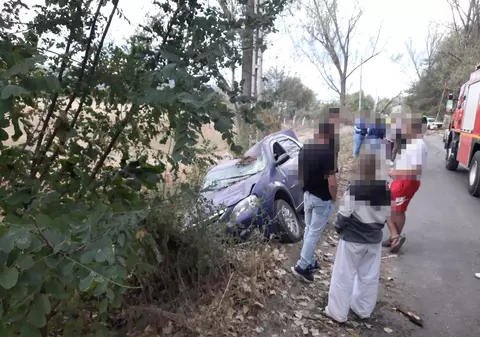 Un copac doborât de vânt a provocat un accident cu trei mașini, în Argeș. Un șofer a fost rănit
