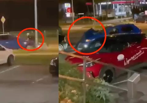 O femeie surprinsă că furase două cutii de lapte praf dintr-un supermarket a fugit cu agentul de pază pe capota mașinii, în Polonia | VIDEO
