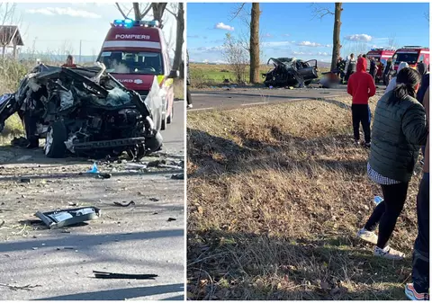 Doi morți pe o șosea din Timiș, unde un șofer de 20 de ani a lovit violent un copac și a scăpat cu viață