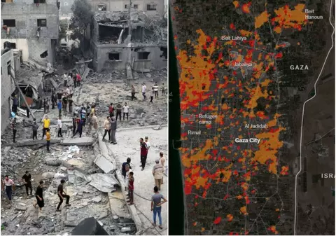 Imaginea dezastrului din Gaza se vede din satelit: o treime dintre clădirile din nordul Fâșiei sunt avariate sau distruse