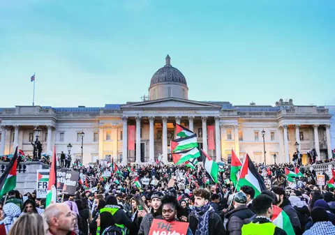 Manifestații în mai multe capitale europene și la Washington în semn de solidaritate cu palestinienii