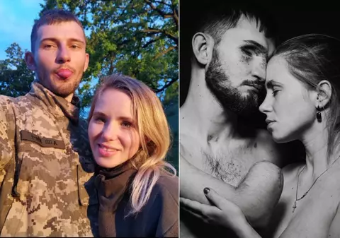 Soldatul ucrainean care și-a pierdut brațele, vederea și parțial auzul a pozat lângă Alina, soția lui: „Împreună la bucurii, dar mai ales la durere”