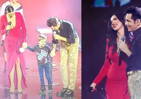 Momentul când băiețelul Laviniei Pîrva și al lui Ștefan Bănică jr urcă pe scena de la Sala Palatului: „El e un prieten. Îl cheamă Alexandru”