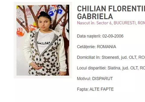 O tânără de 17 ani însărcinată a plecat din Spitalul Judeţean de Urgenţă Slatina. Poliţia cere ajutorul populaţiei pentru găsirea ei