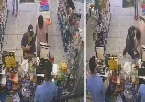 Momentul în care un pensionar de 81 de ani imobilizează un tânăr care îi furase banii din buzunar, într-o farmacie din Brazilia | VIDEO