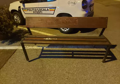 Adolescent suprins în timp ce căra o bancă pe o stradă din Pitești. Poliția l-a săltat imediat | FOTO