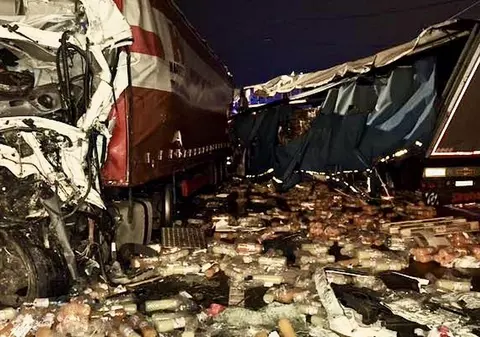 Un șofer de TIR băut a lovit o insulă de calmare a traficului, a intrat pe contrasens și a ucis un coleg camionagiu, pe DN 1, în Bihor