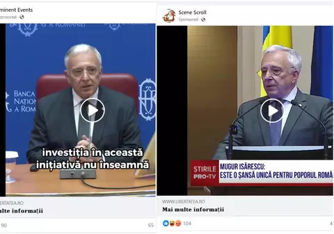 Imaginea site-ului Libertatea, folosită în deep fake-ul cu guvernatorul BNR Mugur Isărescu. Banca centrală avertizează împotriva fraudelor