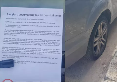 Mașini vandalizate într-un cartier de lux din Constanța. Mesaje ecologiste lăsate în parbrize