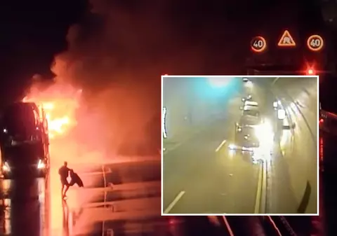 Un șofer de TIR a condus 6 km cu camionul în flăcări prin cel mai lung tunel din Germania, ca să evite o catastrofă/ VIDEO