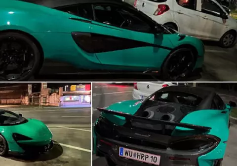 Un austriac, prins drogat la volanul unui McLaren de 260.000 de euro cu numere false. Un polițist era pasager în mașină