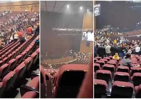 Imagini din sala de concerte de la Moscova. Oamenii s-au ascuns printre scaune când s-au auzit primele focuri de armă