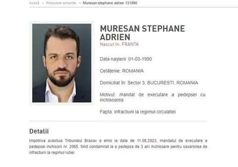 Adrien Stephane Mureșan s-a predat în Franța. Fiul omului de afaceri Sever Mureșan are de executat 3 ani de închisoare