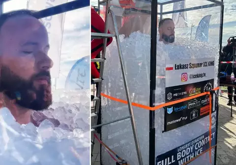 Un polonez a stat scufundat în gheaţă timp de patru ore și a intrat în Cartea Recordurilor | VIDEO