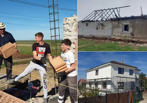 Satul în care oamenii construiesc voluntar case pentru vecinii loviți de catastrofe. Comunitatea s-a mobilizat de două ori într-un an 