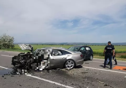 Accident cu cinci mașini pe E 85 / DN 2: o femeie și trei copii au fost răniți