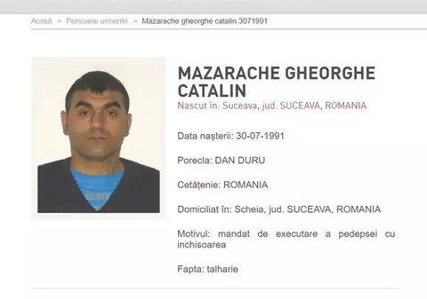Fugarul „Dan Duru”, extrădat din Germania. Cătălin Gheorghe Mazarache va executa 7 ani de închisoare pentru furt și tâlhărie