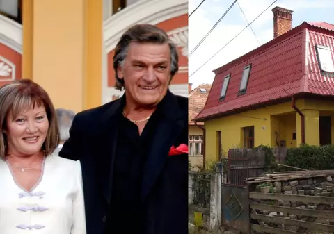 Imagini cu casa din Cluj în care locuiește Florin Piersic. E situată pe malul Someșului și e vopsită într-o nuanță aprinsă
