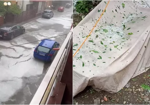 Efectele vijeliilor de cod portocaliu din București: inundații și copaci căzuți în mai multe zone | VIDEO