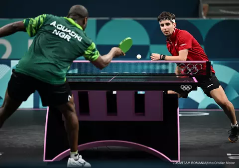 JO Paris 2024: Eduard Ionescu, victorie senzațională la tenis de masă. A revenit de la 0-3 la seturi și a salvat și șase mingi de meci