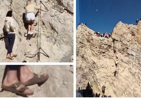 „Nimic nu te mai surprinde”. Turiști filmați în șlapi și pantaloni scurți, pe Zugspitze, cel mai înalt vârf din Germania | VIDEO