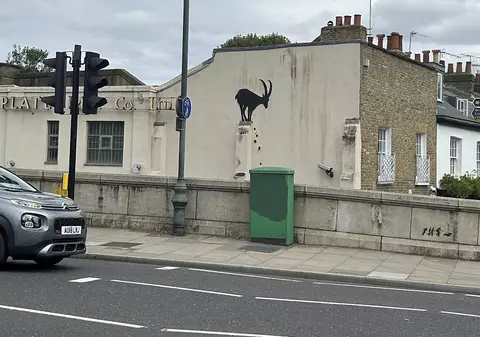 Banksy a pictat o capră neagră pe un perete din Londra și fanii lui se întreabă ce înseamnă asta
