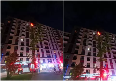 Incendiu la un apartament de la etajul 9 al unui bloc din sectorul 1. Patru persoane expuse la fum, evacuate