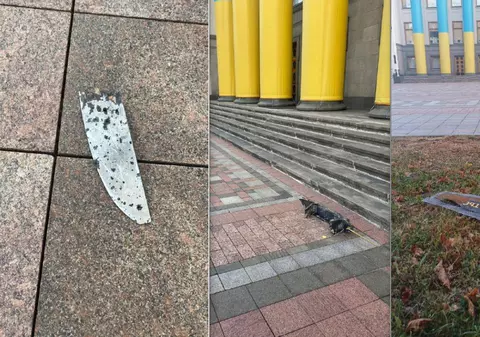 Fragmente de dronă, găsite lângă Parlamentul ucrainean, după un atac masiv lansat de Rusia în timpul nopții