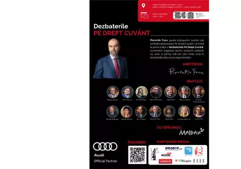 Cunoscutul avocat Florentin Țuca organizează prima ediție a Dezbaterilor „Pe Drept Cuvânt”