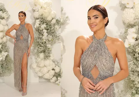 Cât costă rochia purtată de Geanina Ilieș la nunta Monicăi Bîrlădeanu. Prezentatoarea a ales o ținută cu cristale aplicate manual