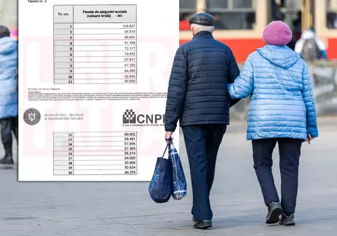 Topul pensiilor din România. 108.627 de lei este cea mai mare pensie în plată pe baza contributivității
