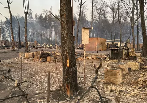 Un sat întreg a ars într-un incendiu de pădure, în Ucraina. Patru oameni au murit și peste o mie de case au fost făcute scrum