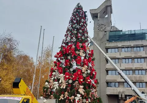 Bradul de Crăciun a fost instalat în Piața Independenței din Brăila. Când se deschide Târgul de Iarnă