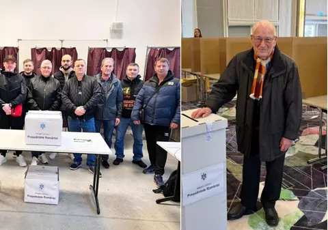 Imagini cu românii care au votat în diaspora la alegerile prezidențiale. Cel mai vârstnic alegător are 100 de ani