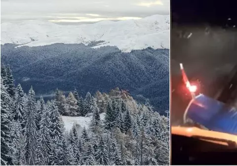 Iarna a venit la munte, Transalpina s-a închis, drumarii intervin cu material antiderapant | Video
