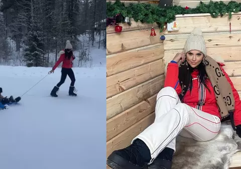 Imagini cu Lavinia Pîrva și băiețelul ei și al lui Ștefan Bănică jr în vacanța din Laponia. Reacția lui Alexandru când l-a văzut pe Moș Crăciun